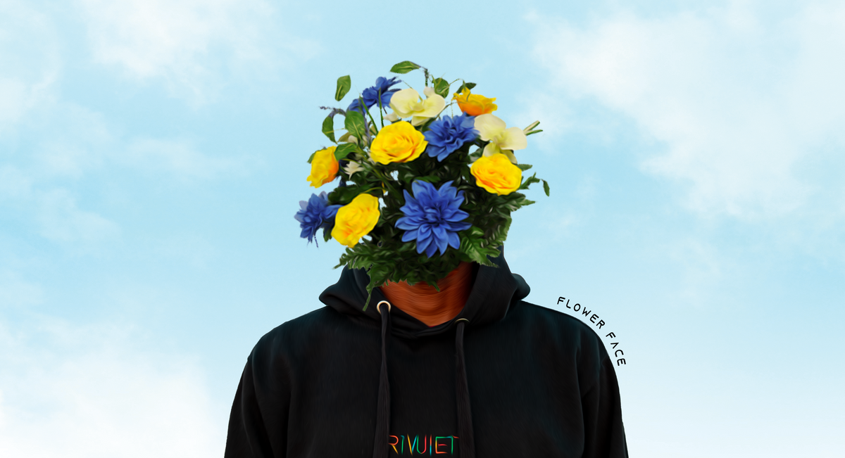 flower face hoodie