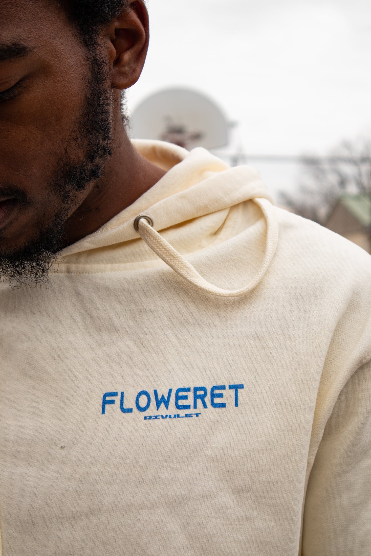 Hooded Flower Face heavyweight graphic tee – rivulet apparel